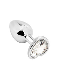 Heart shape Anal Plug Silver - Clear