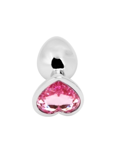Heart shape Anal Plug silver - pink