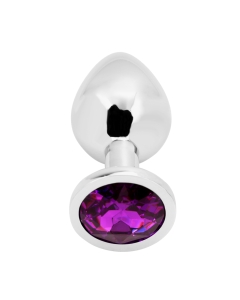 Rosebud Anal Plug medium silver - dark violett