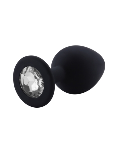 Rosebud Silicone Anal Plug Black - Clear
