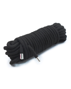 Cotton Rope wit Metal Tip 10M Black