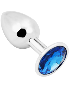 Rosebud Anal Plug Silver - Dark Blue