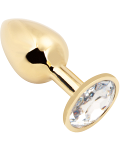 Rosebud Anal Plug small gold - clear