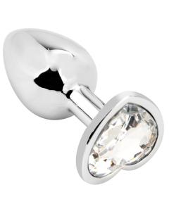 Heart shape Anal Plug Silver - Clear