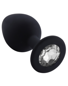 Rosebud Silicone Anal Plug Black - Clear