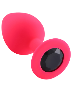 Rosebud Silicone Anal Plug large Pink - Black