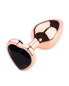 Heart shape Anal Plug Rose Gold - black