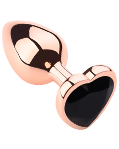 Heart shape Anal Plug Rose Gold - black