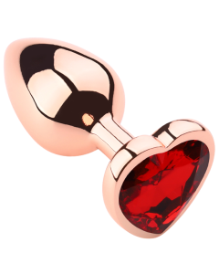 Heart shape Anal Plug Rose Gold - Red