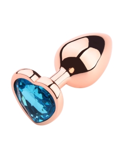 Heart shape Anal Plug Rose Gold - Blue