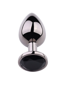 Rosebud Anal Plug Black Metallic - Black