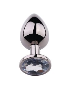 Rosebud Anal Plug Black Metallic - Clear