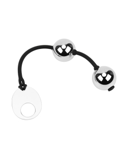 Heavy Metal Duo Balls with Silicone strap 25mm Silver