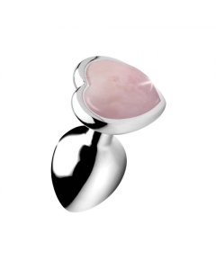 Gem Stone Rose Quartz Metal Butt Plug