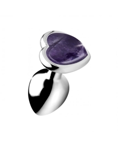 Gem Stone Amethyst Metal Butt Plug