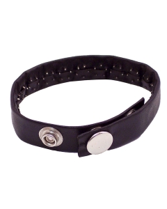 Leather Pin Prick Cock Strap Black