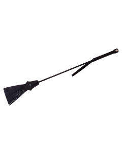 Leather Tasselled Riding Crop Black