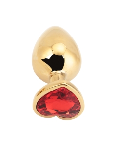 Heart shape Anal Plug gold - red