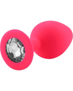 Rosebud Silicone Anal Plug Pink - Clear