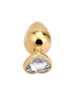 Heart shape Anal Plug gold - clear