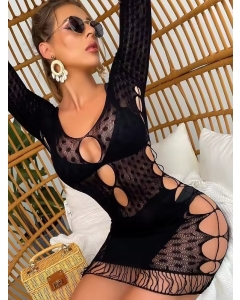 Babydoll with Sleeves S/L - Black