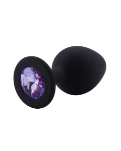Rosebud Silicone Anal Plug Black - Light Violett