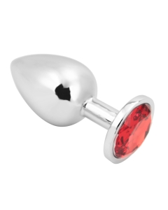 Rosebud Anal Plug Silver - Red