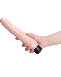 Vibrating dildo 9.8" flesh