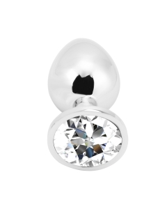 Rosebud Anal Plug Silver -Clear