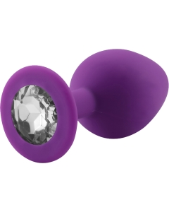 Rosebud Silicone Anal Plug Purple - Clear