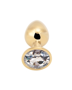 Rosebud Anal Plug Gold - Clear