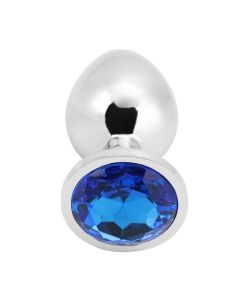 Rosebud Anal Plug Silver - Dark Blue