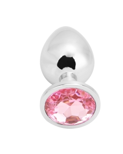 Rosebud Anal Plug Silver - Pink