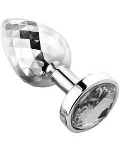 Diamond Facets Anal Plug Silver L Clear