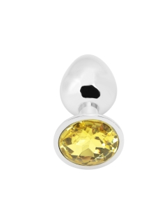 Rosebud Anal Plug Silver - Yellow
