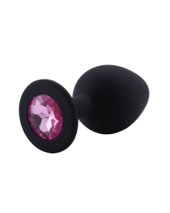 Rosebud Silicone Anal Plug Black - Pink