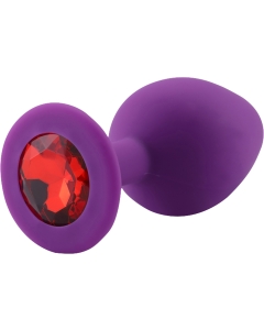 Rosebud Silicone Anal Plug large Purple - Red