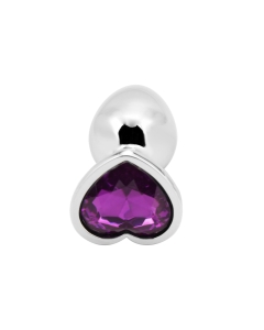 Heart shape Anal Plug Silver - Dark Purple